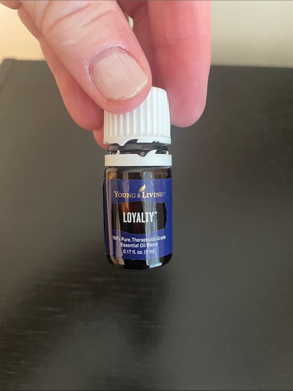 Young Living “Loyalty” essential oil 5ml - open, mostly full